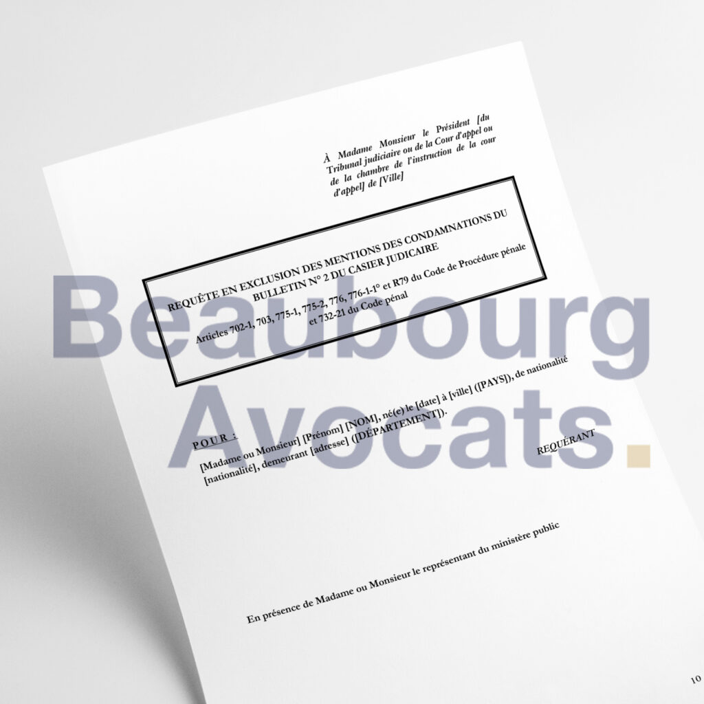 Mod Le De Lettre En Effacement Du Casier Judiciaire B Et B