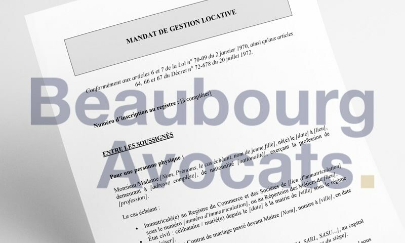 Contrat de Mandat de gestion locative