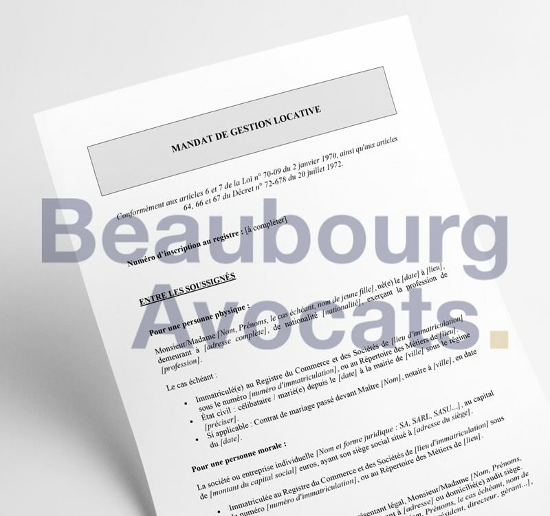 Contrat de Mandat de gestion locative