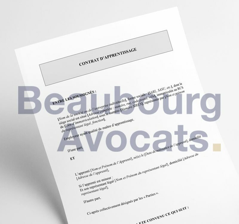 modèle de contrat d'apprentissage